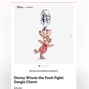 Disney winnie the pooh piglet dangle charm